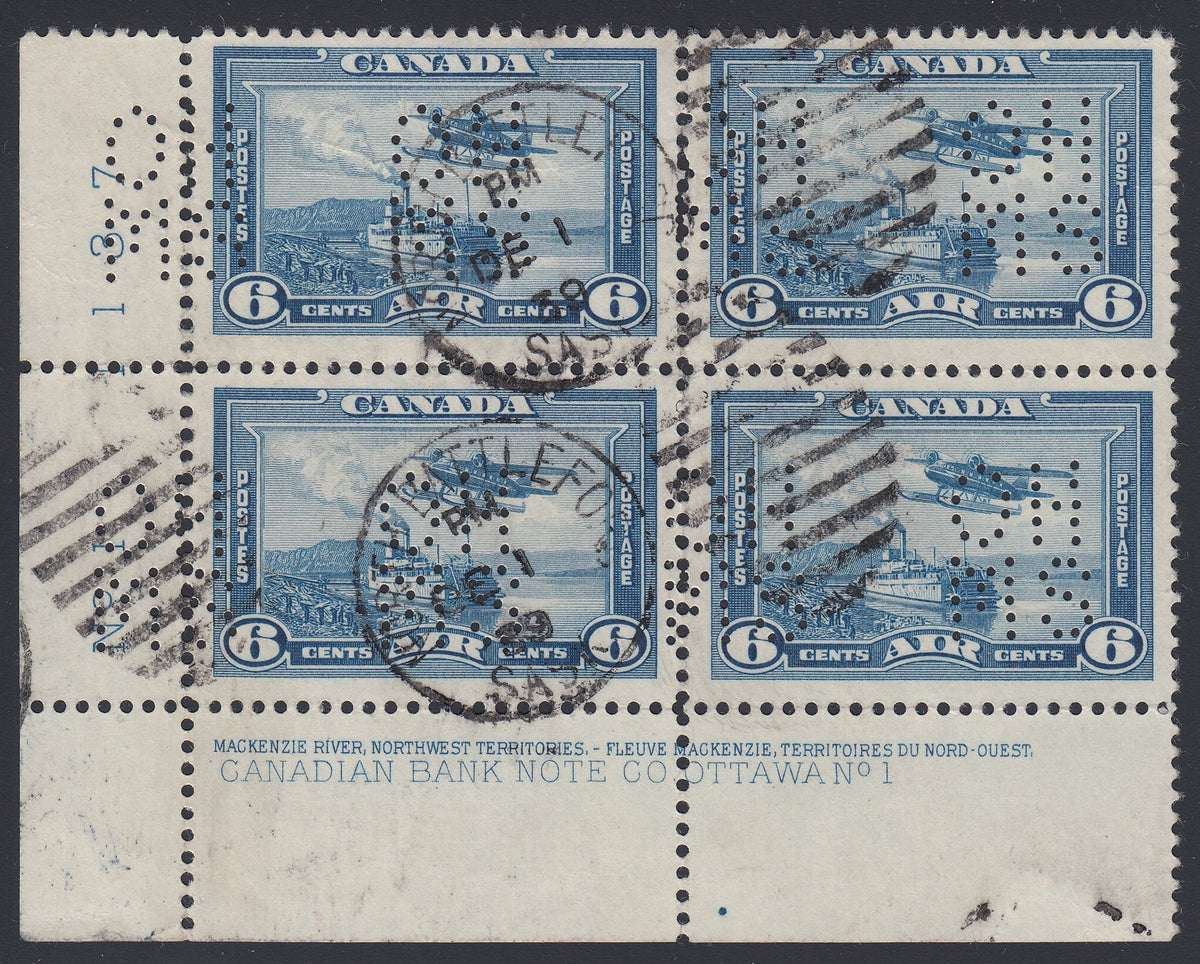 0279CA1804 - Canada OAC6s &#39;A&#39; - Used Plate Block of 4