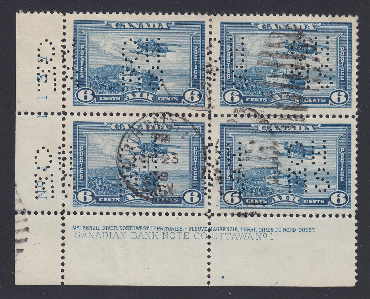 0279CA1804 - Canada OAC6s &#39;A&#39; - Used Plate Block of 4