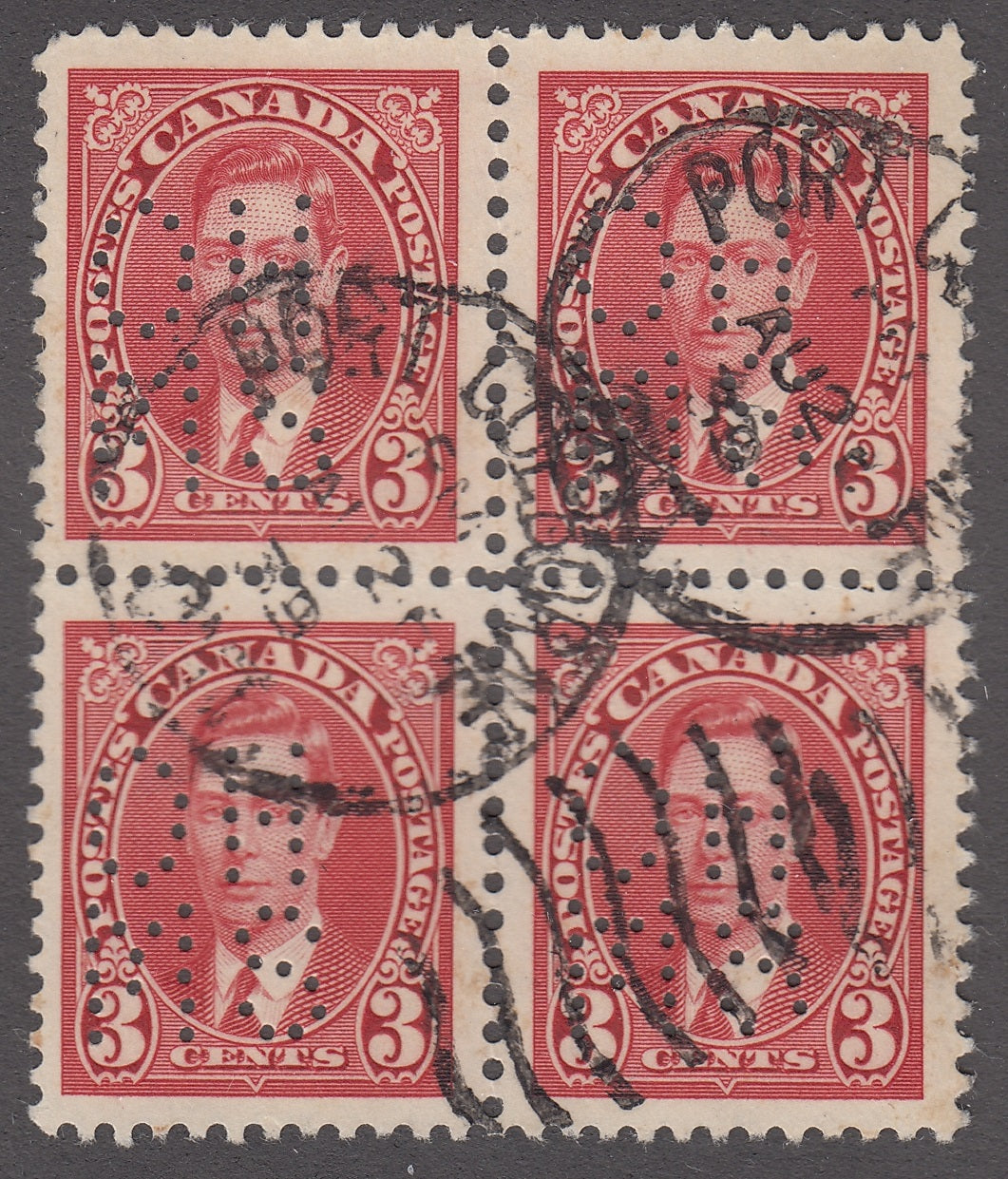 0260CA1804 - Canada OA233s &#39;A&#39; - Used Block of 4