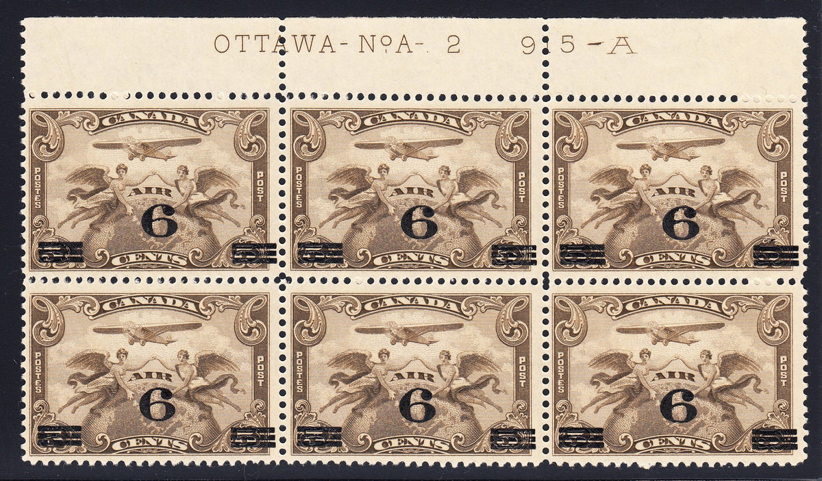 0003CA1810 - Canada C3i - Mint Plate Block of 6 &#39;Swollen Breast&#39; Variety