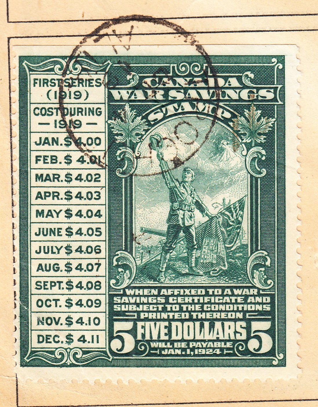 0002WS1708 - FWS2 - Used  War Savings Certificate w/ Original Mailer