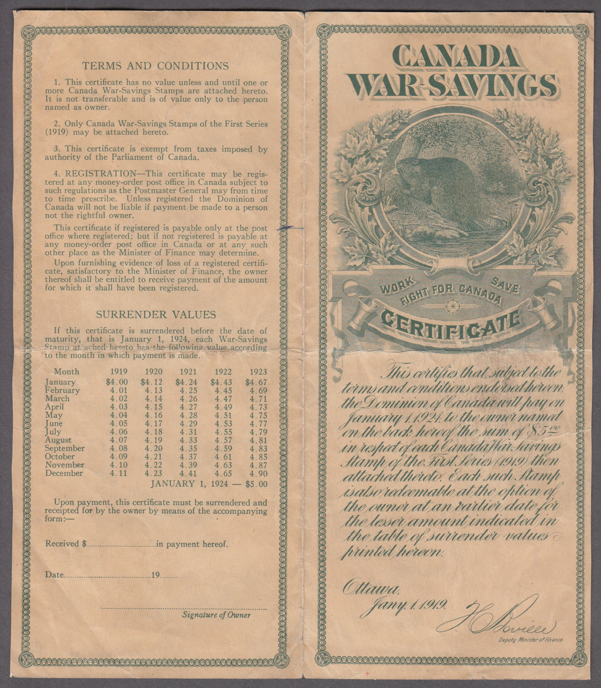 0002WS2204 - FWS2 - Used  War Savings Certificate