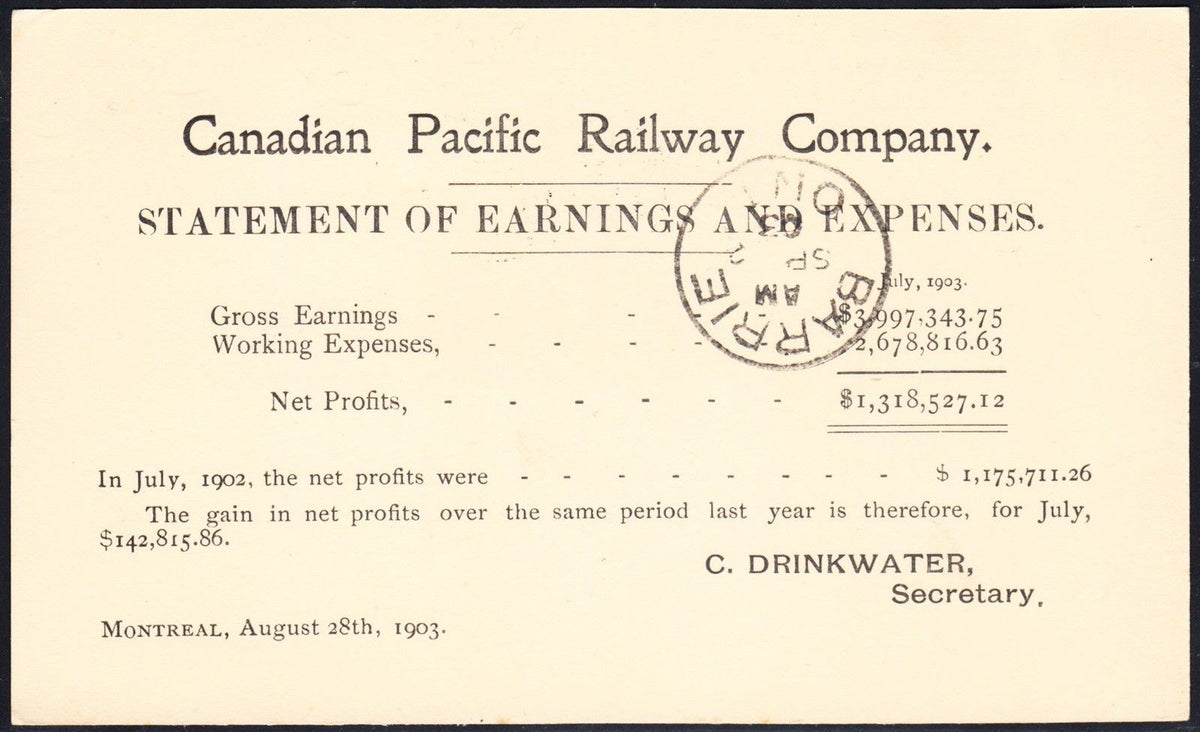 0030CP1902 - Chateau Frontenac - CPR A37 (Used)