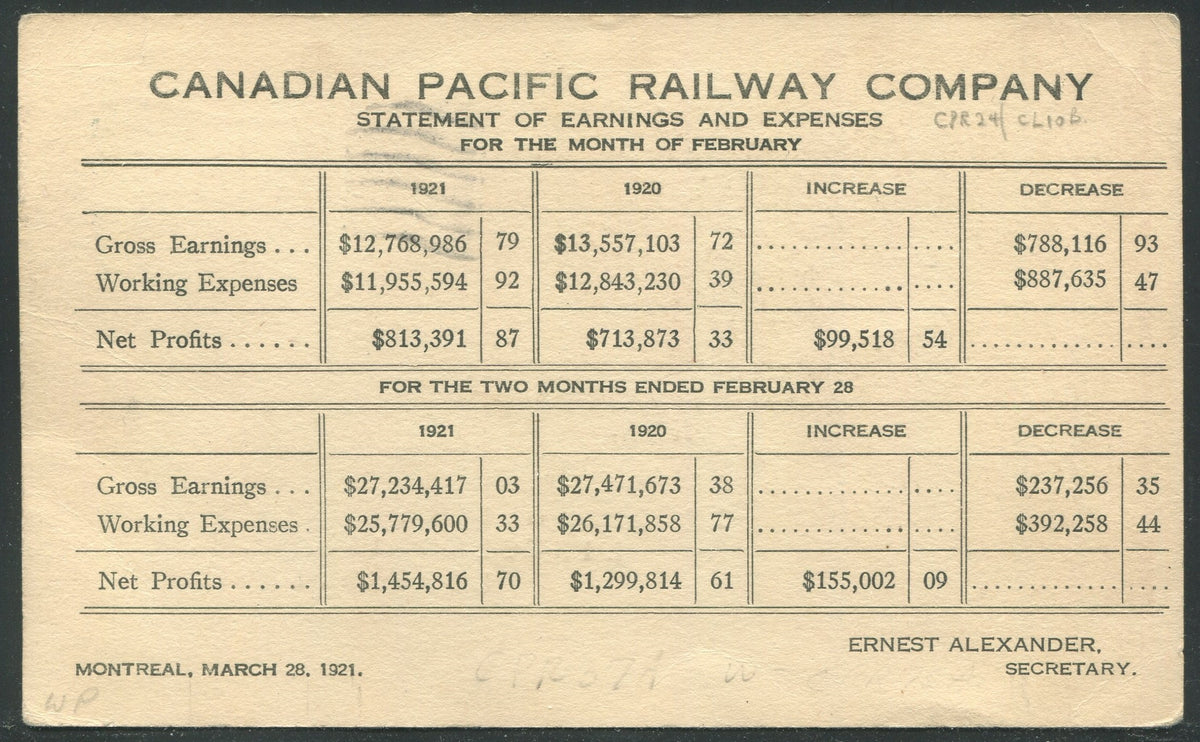 0124CP1905 - Lakes in the Clouds, B.C. - CPR A75 (Used)