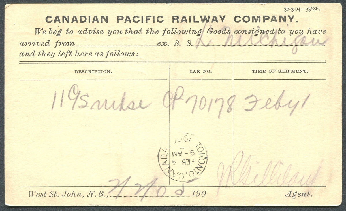 0044CP1903 - Place Viger Hotel - CPR B43 (Used)