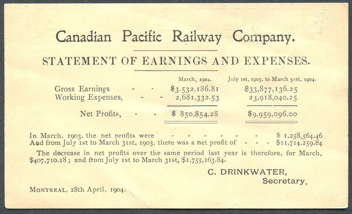 0046CP1904 - Hotel Vancouver - CPR B45 (Used)