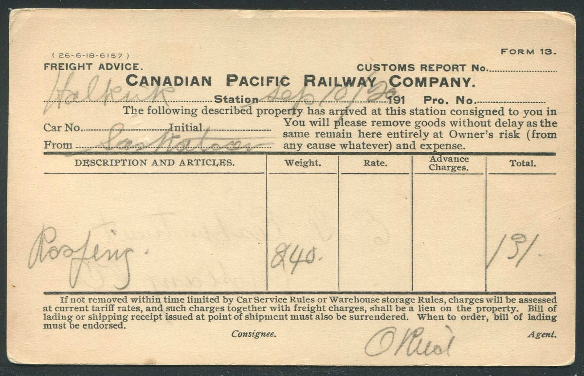 0138CP1905 - Giant&#39;s Steps, B.C. - CPR C73 (Used)