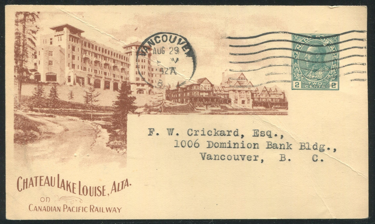 0184CP1904 - Chateau Lake Louise, Alta. - CPR D68 (Used)