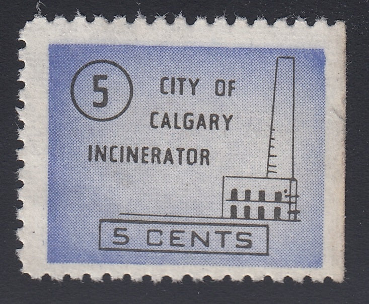 0080AL1803 - City of Calgary Incinerator Stamp - Mint