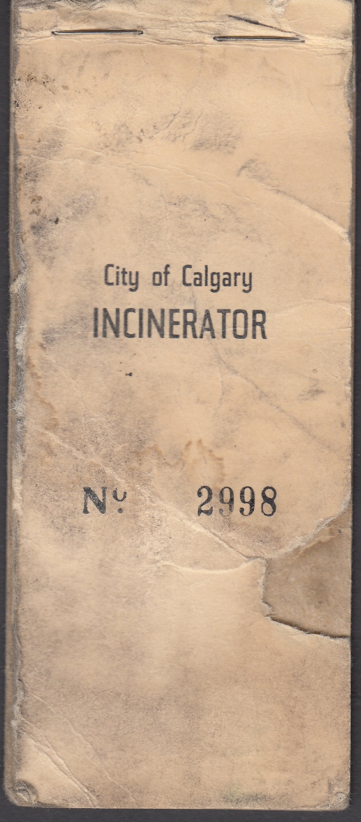 0080AL1803 - City of Calgary Incinerator Booklet