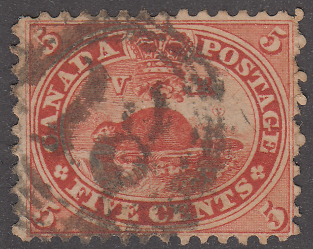 0015CA2202 - Canada #15 - 4 Ring Numeral Cancel &#39;18&#39;