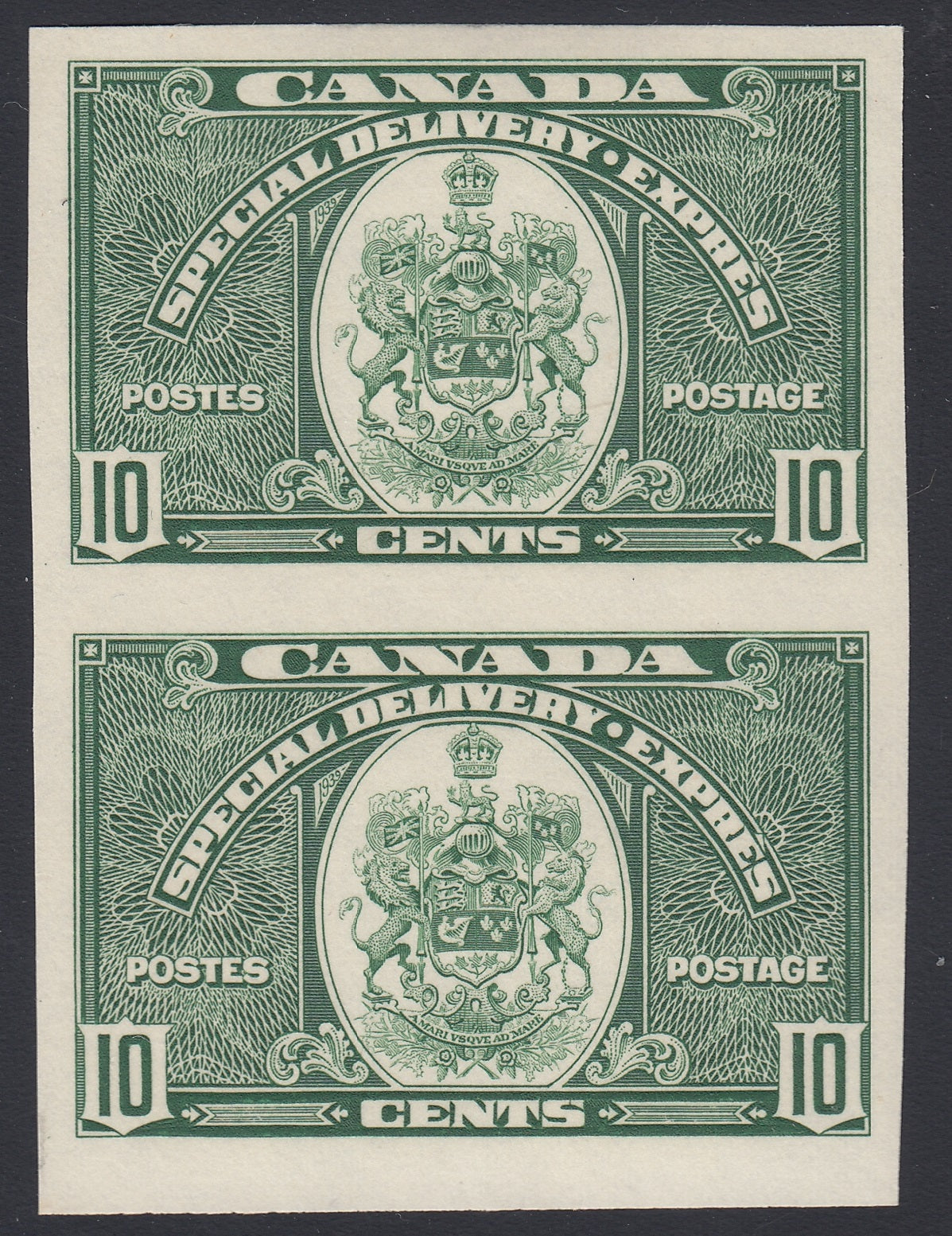 0109CA1803 - Canada E7a - Mint Imperf Pair