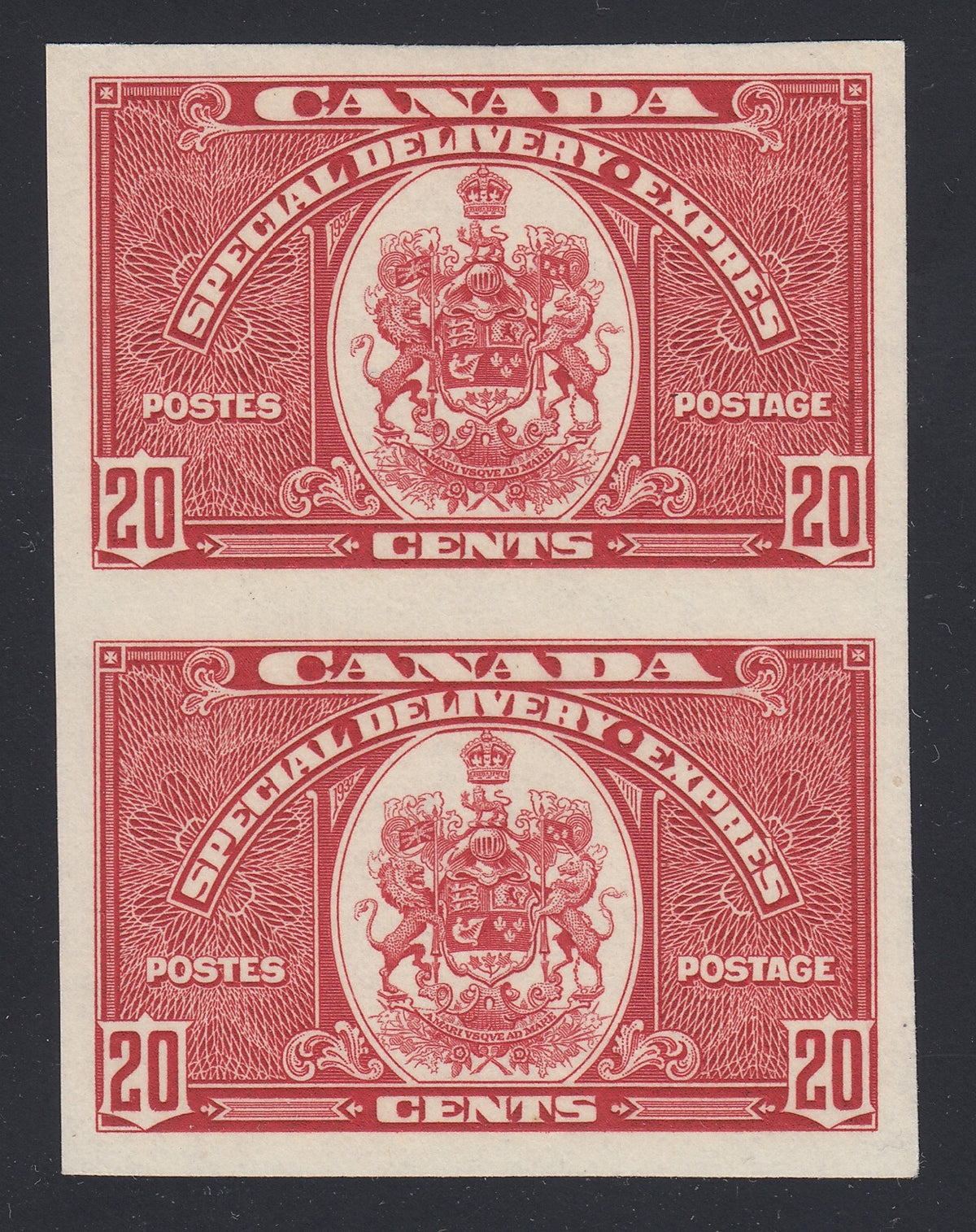 0110CA1803 - Canada E8a - Mint Imperf Pair