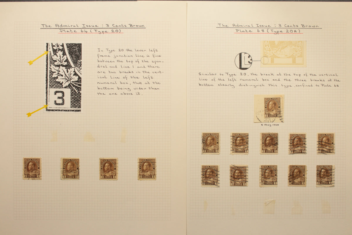 0108CA1710 - #108, 3c brown Marler study lot, stamps &amp; covers (400+)