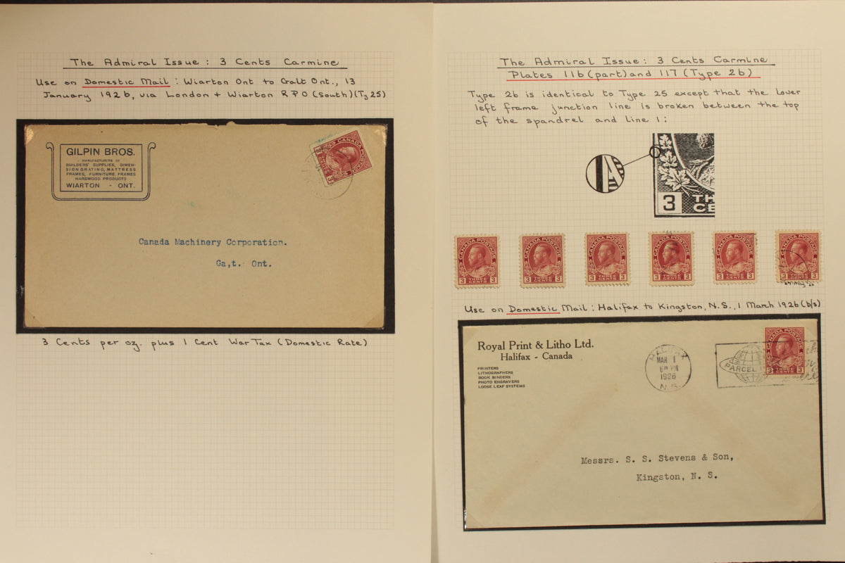 0109CA1710 - #109, 3c carmine Marler study lot, stamps &amp; covers (180+)