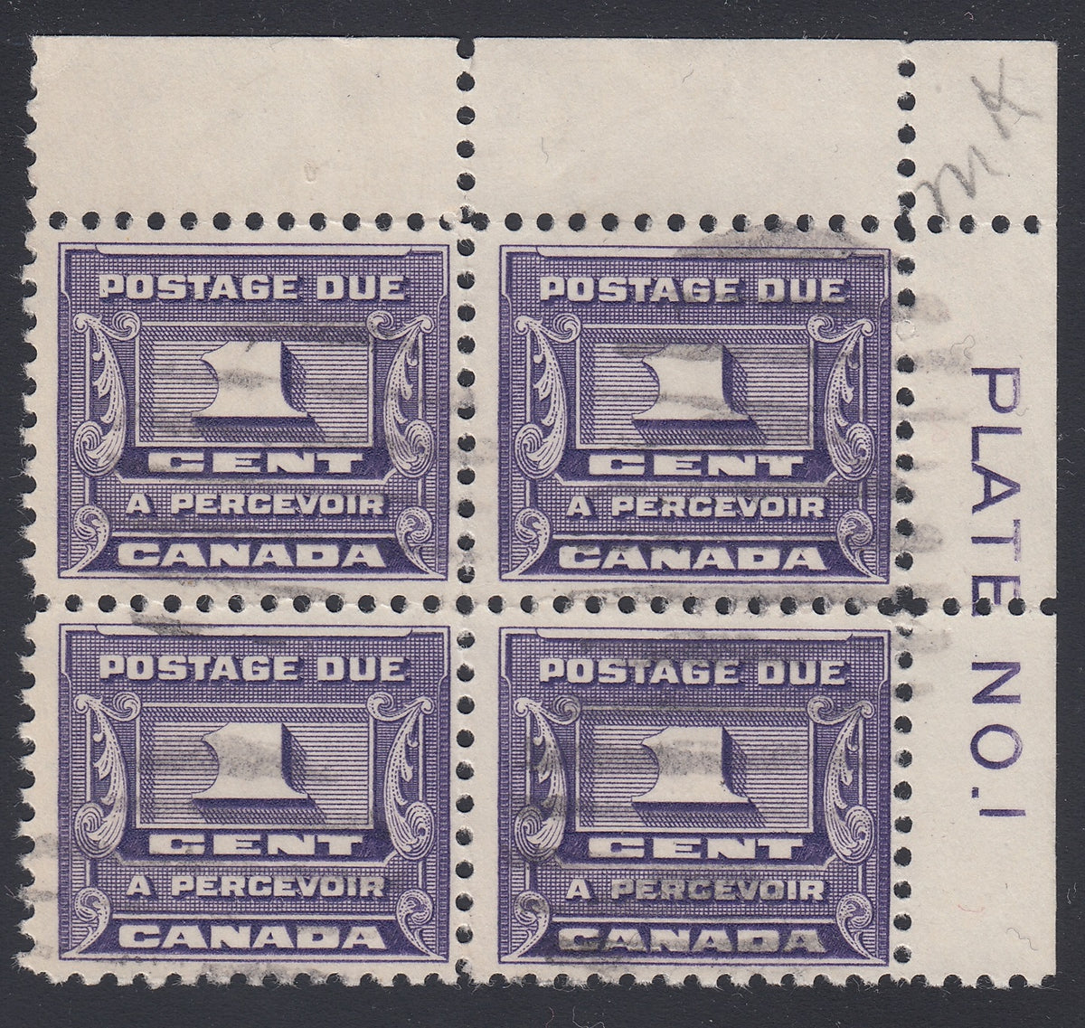 0127CA1805 - Canada J11 - Used Plate Block of 4