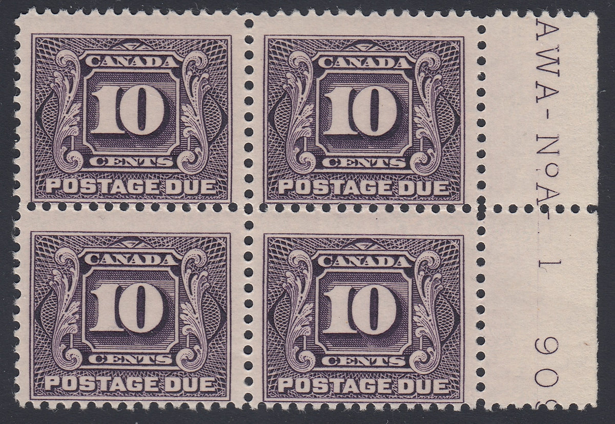 0121CA1805 - Canada J5 - Mint Plate Block of 4