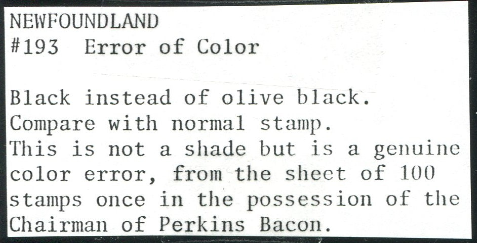 0193NF2002 - Newfoundland #193 - Mint Color Error
