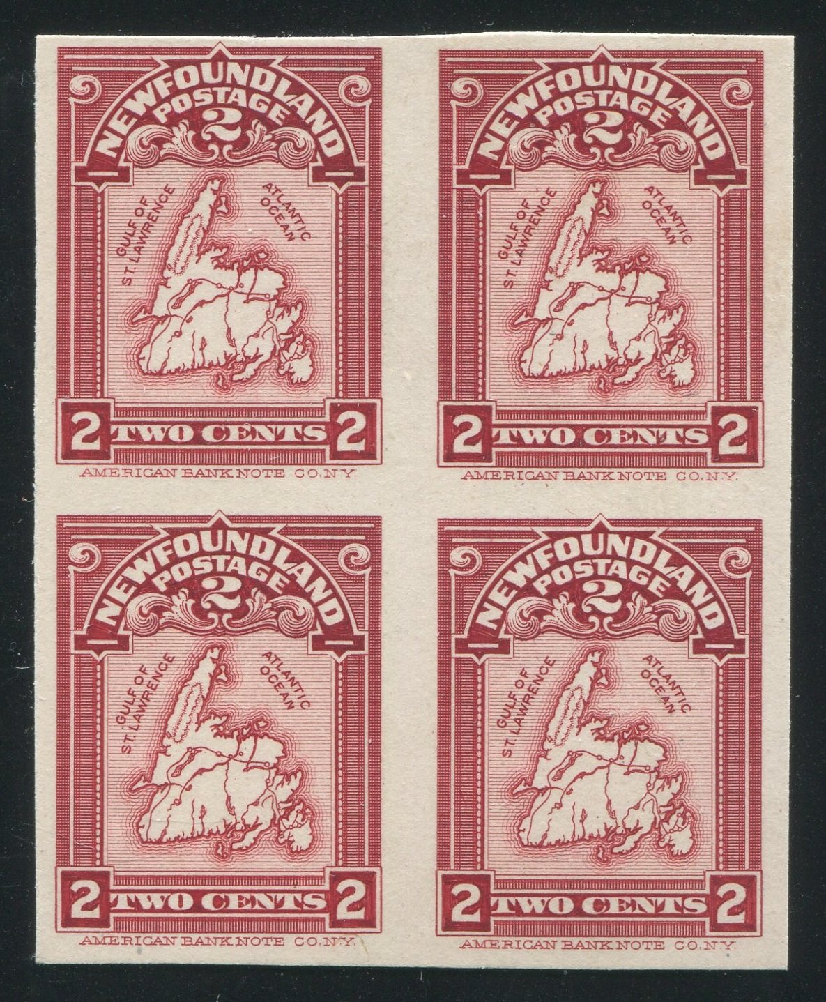 0086NF1708 - Newfoundland #86p - Plate Proof, Block of 4