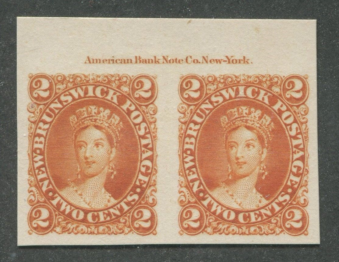 0007NB1707 - New Brunswick #7Pi - Proof, Pair - Deveney Stamps Ltd. Canadian Stamps