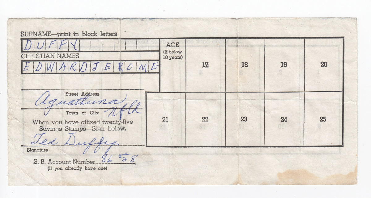 0065NF2102 - NFW2 - Used War Savings Page, Scarce