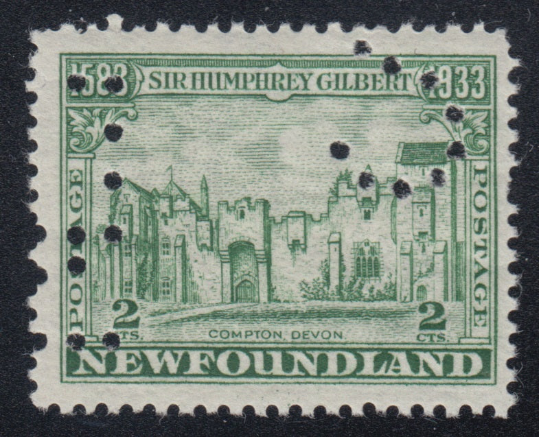 0213NF2301 - Newfoundland #213 - Mint SPECIMEN Perfin