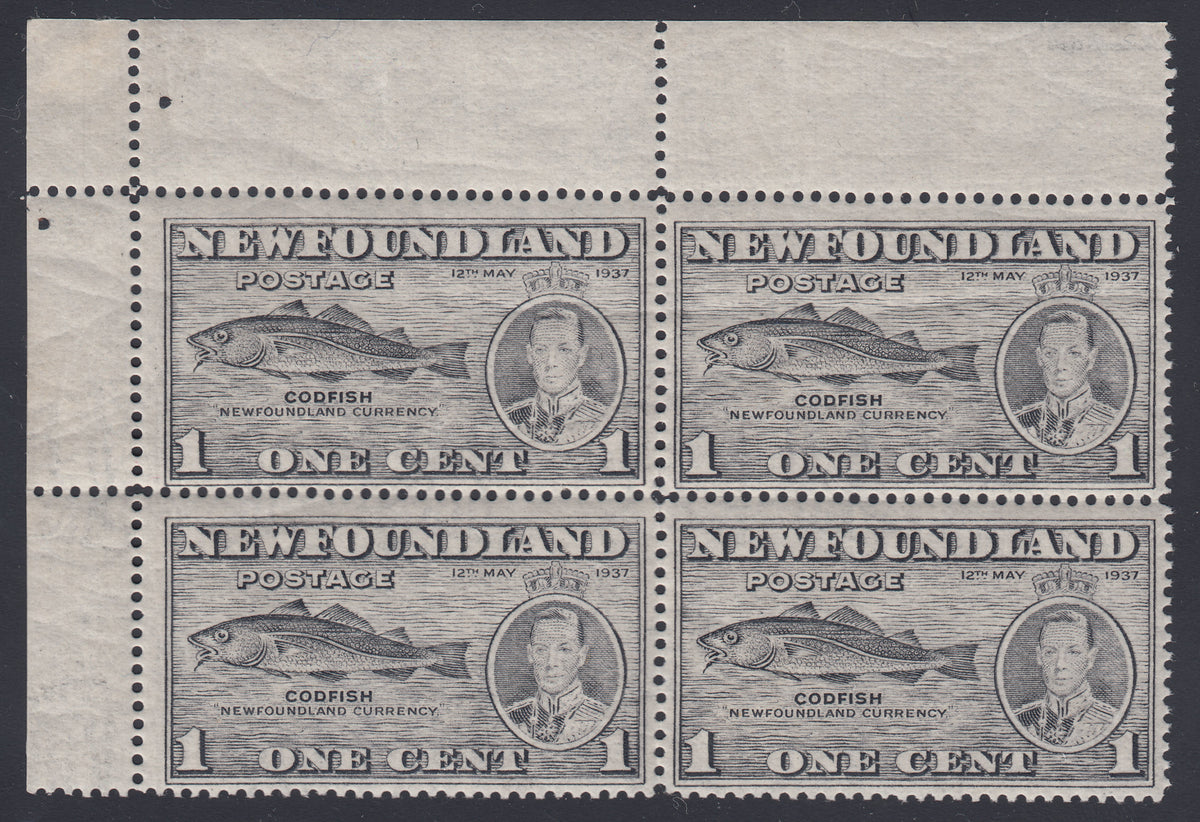 0233NF1801 - Newfoundland #233iii - Mint Corner Block of 4 Major Retouch Variety