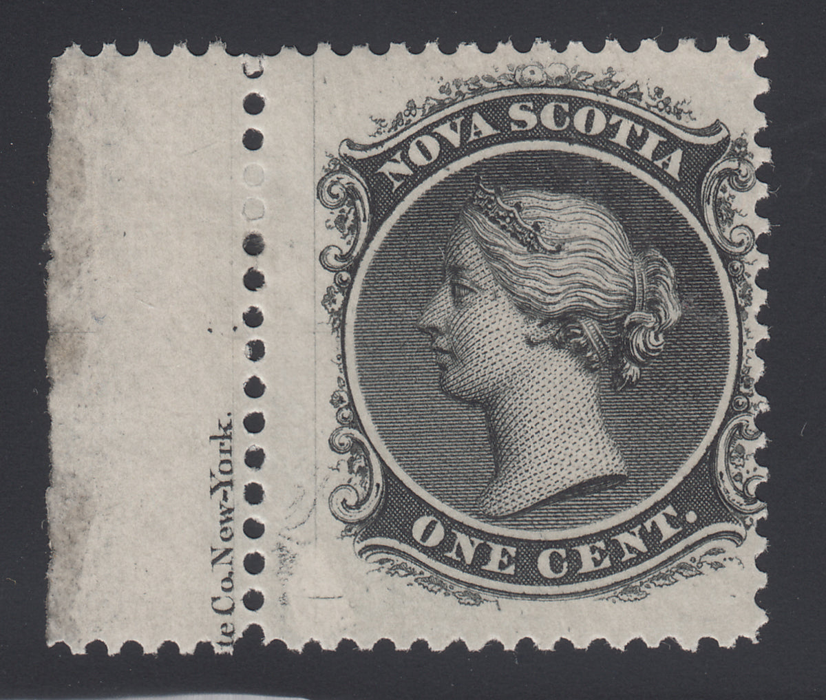 0008NS2205 - Nova Scotia #8a - Mint, Unlisted DOUBLE PRINT