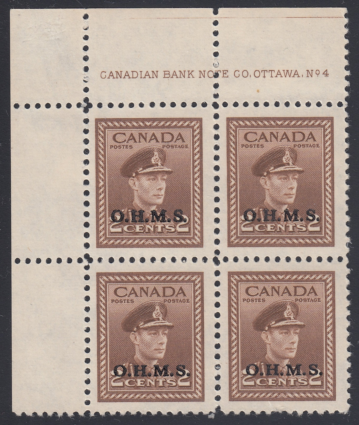 0349CA1803 - Canada O2 - Mint Block of 4