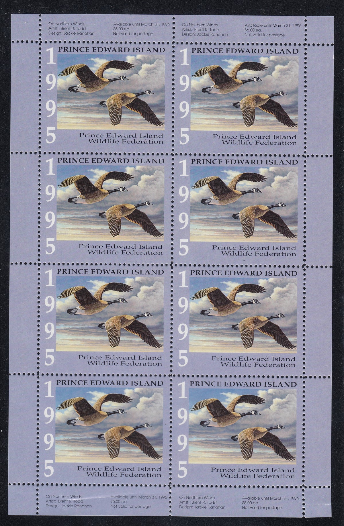 0195PE2207 - PEW1f - MINT COMPLETE SHEET OF 8