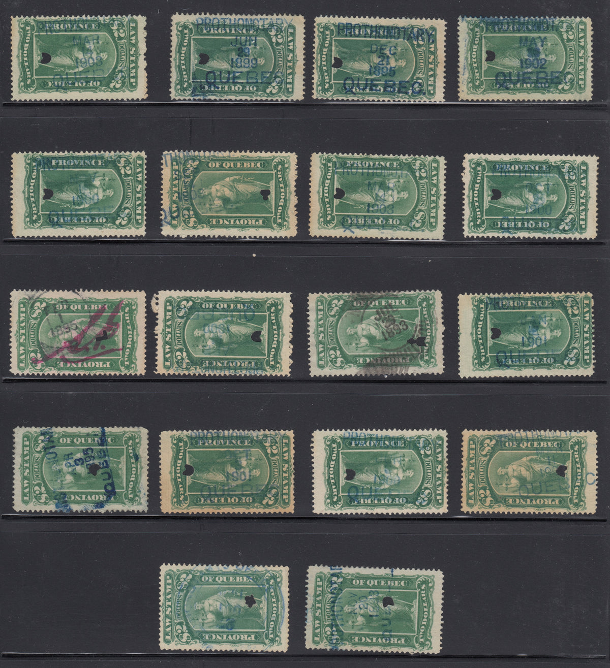 0045QL2109 - QL45 - Used, Group of Dated Cancels
