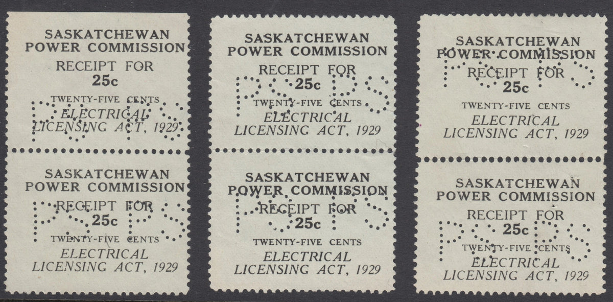 0084SE2108 - SE6 - Used/Uncancelled, Perfin Spacing Set