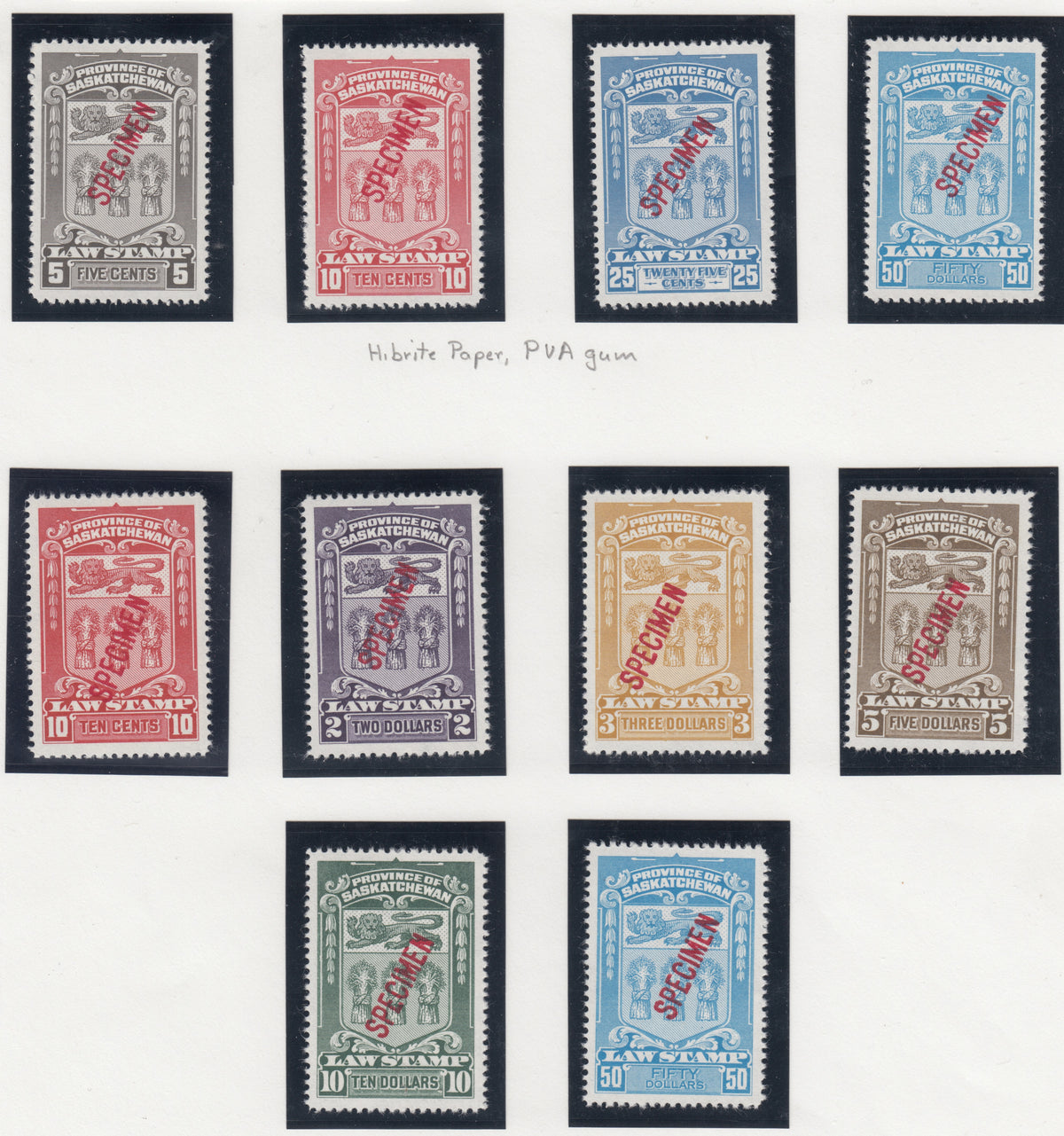 0057SL2109 - SL57//67 - Specimen Set, Paper Variety