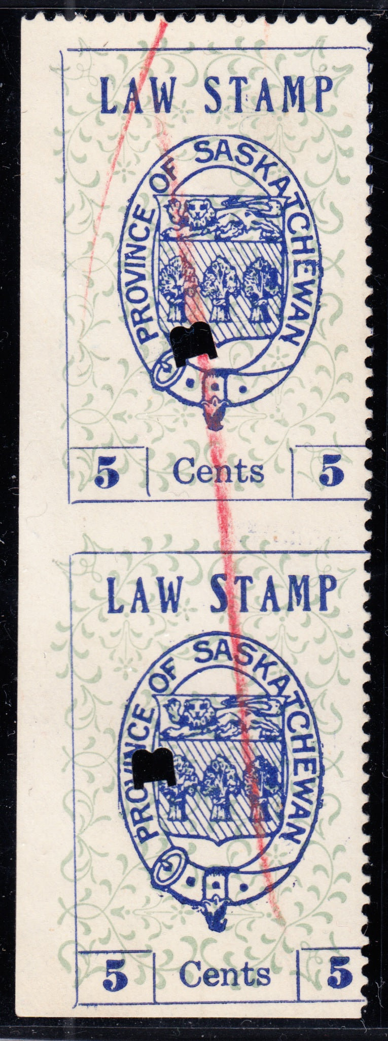 0013SL2107 - SL13a - Imperforate Pair, UNIQUE. w/ Cert