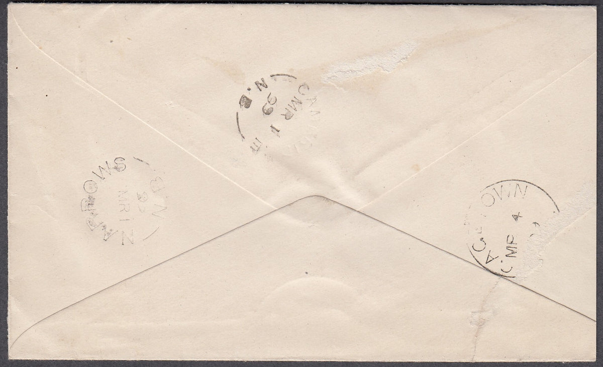 0076NB1807 - #76 Pair &amp; 78 on &#39;Shannon&#39;, N.B. Registered Cover