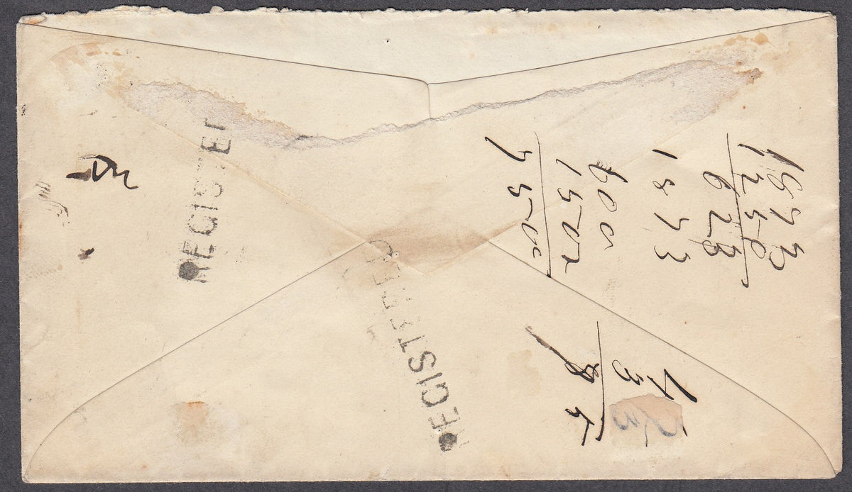 0037NB1807 - #37 Pair &amp; F1 on &#39;River Charlo&#39;, N.B. Registered Cover