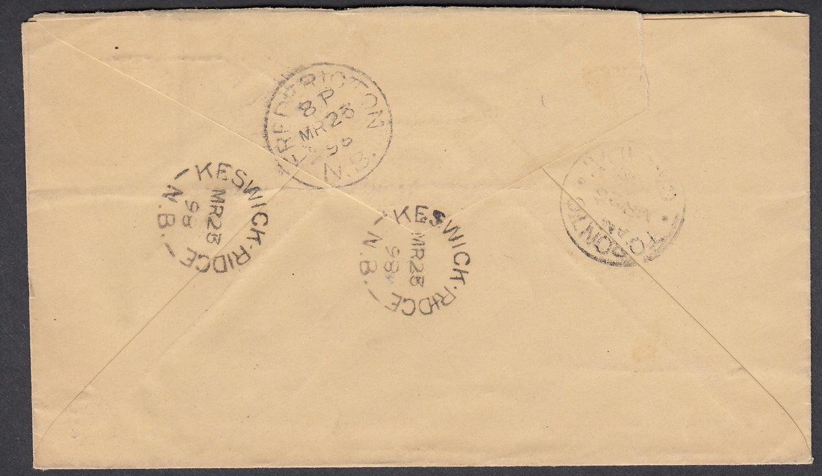 0044NB1807 - #44 on &#39;Keswick Ridge&#39;, N.B. Registered Cover