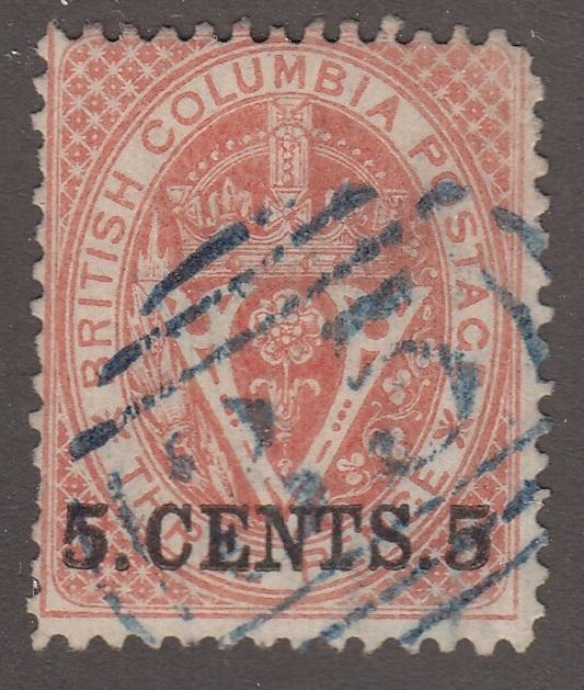 0009BC1708 - British Columbia #9 - Used, Victoria - Deveney Stamps Ltd. Canadian Stamps