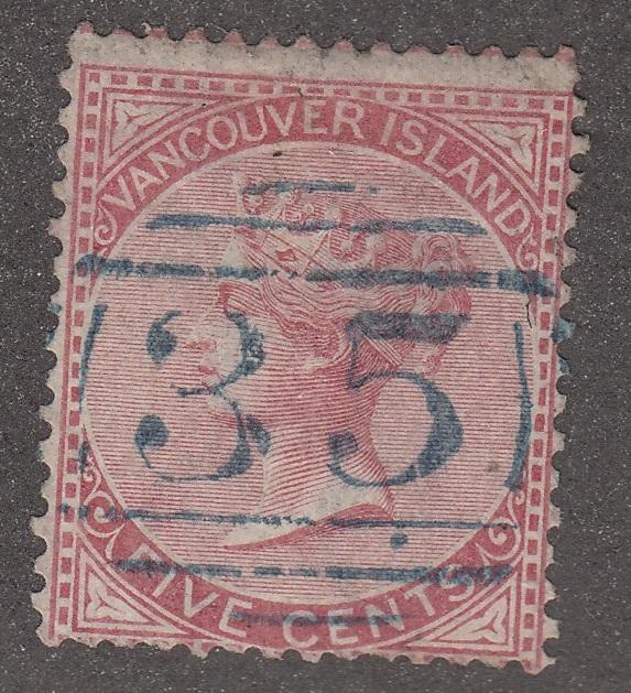 0005BC1708 - British Columbia #5 - Used, Victoria - Deveney Stamps Ltd. Canadian Stamps