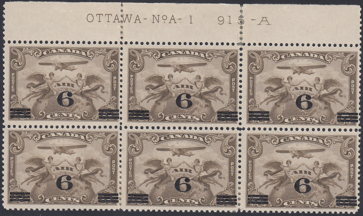 0003CA1801 - Canada C3 - Mint Plate Block of 6