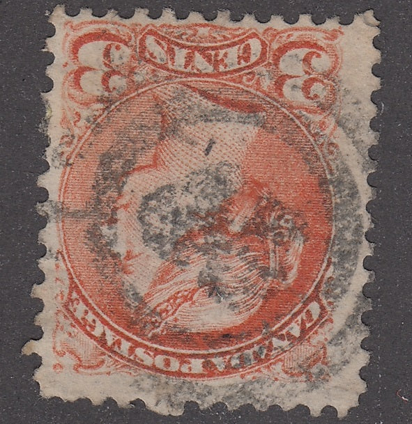 0037CA2201 - Canada #37, 2-Ring Numeral Cancel &#39;45&#39;