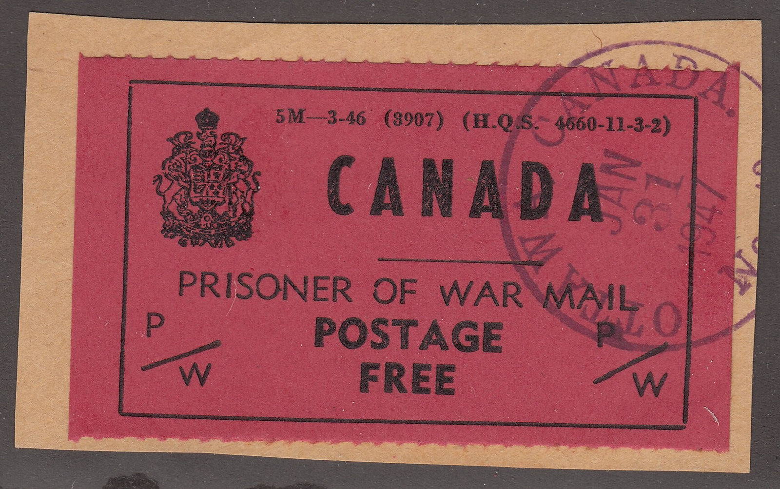 0006PW1708 - PWF6 - Used - Deveney Stamps Ltd. Canadian Stamps