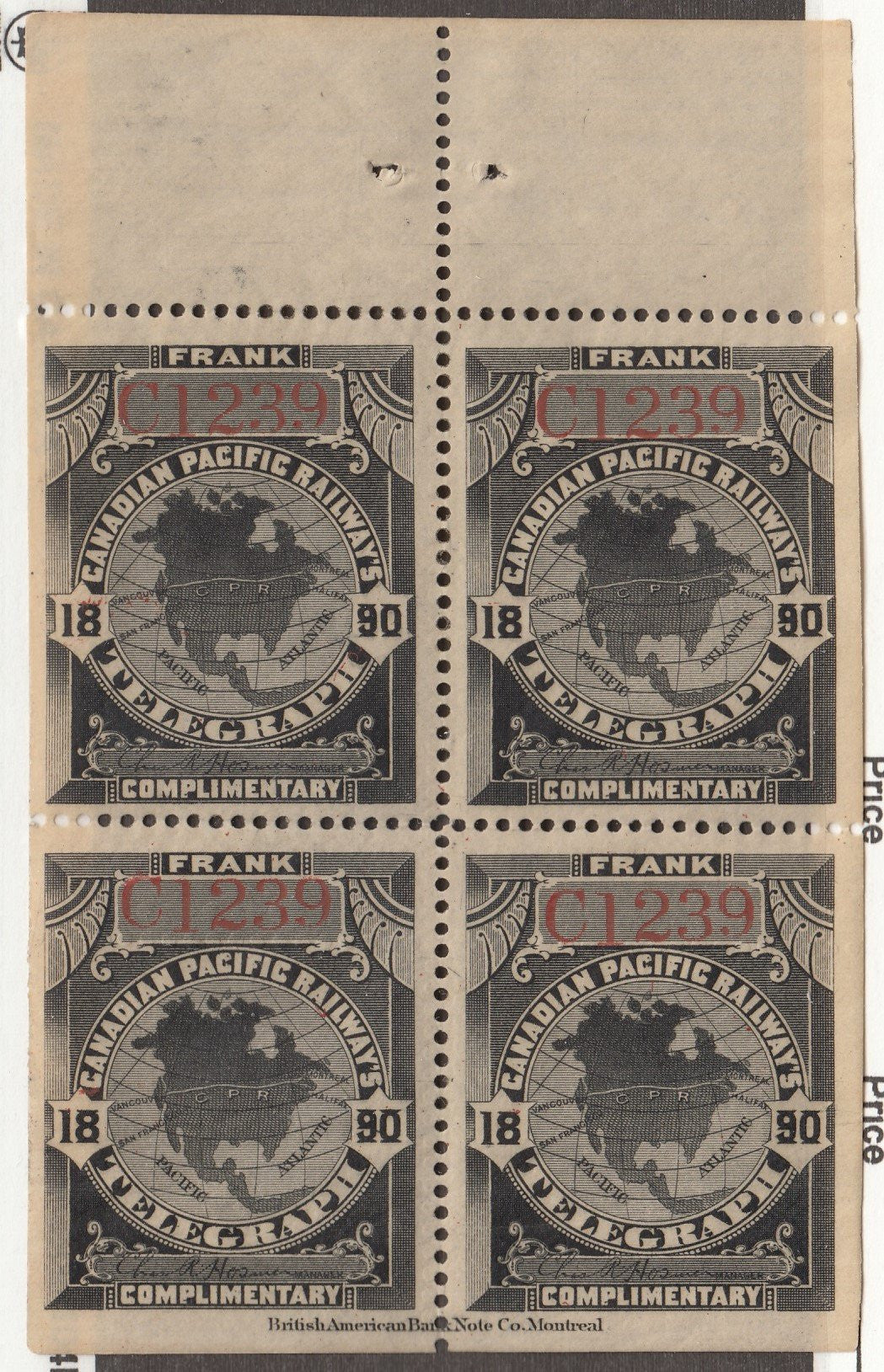 0003TE1707 - TCP 3 - Mint Booklet Pane - Deveney Stamps Ltd. Canadian Stamps