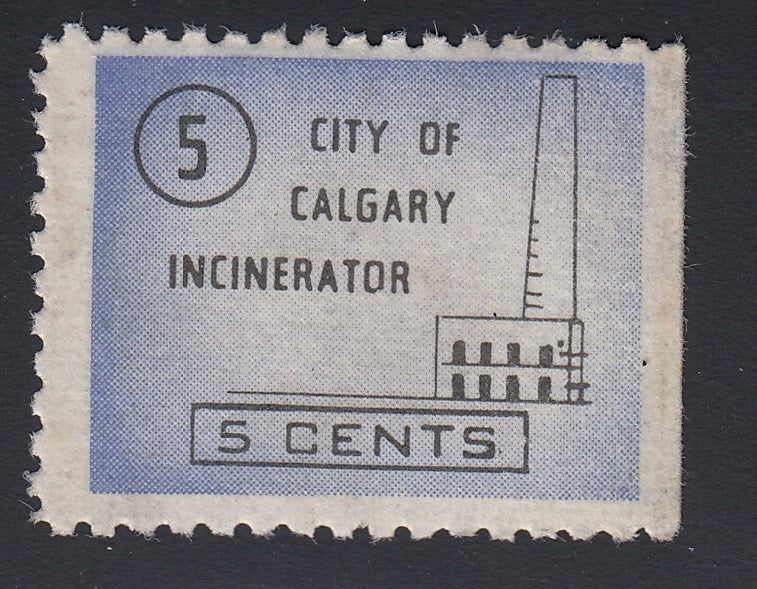 0080AL1803 - City of Calgary Incinerator Stamp - Mint