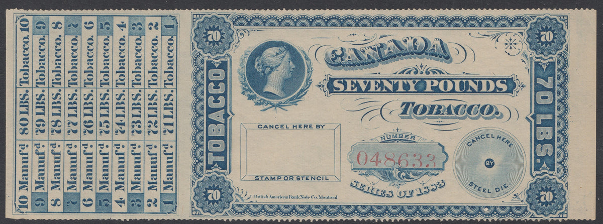 0700FT1708 - 70 Pounds Tobacco - Mint Label, 1893