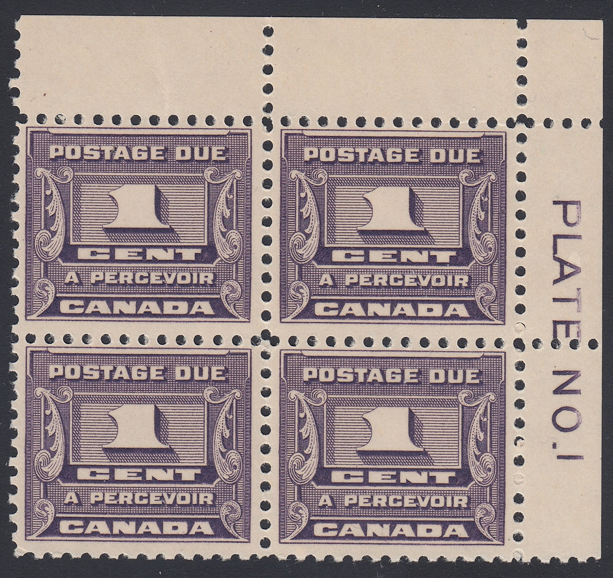 0127CA1805 - Canada J11 - Mint Plate Block of 4