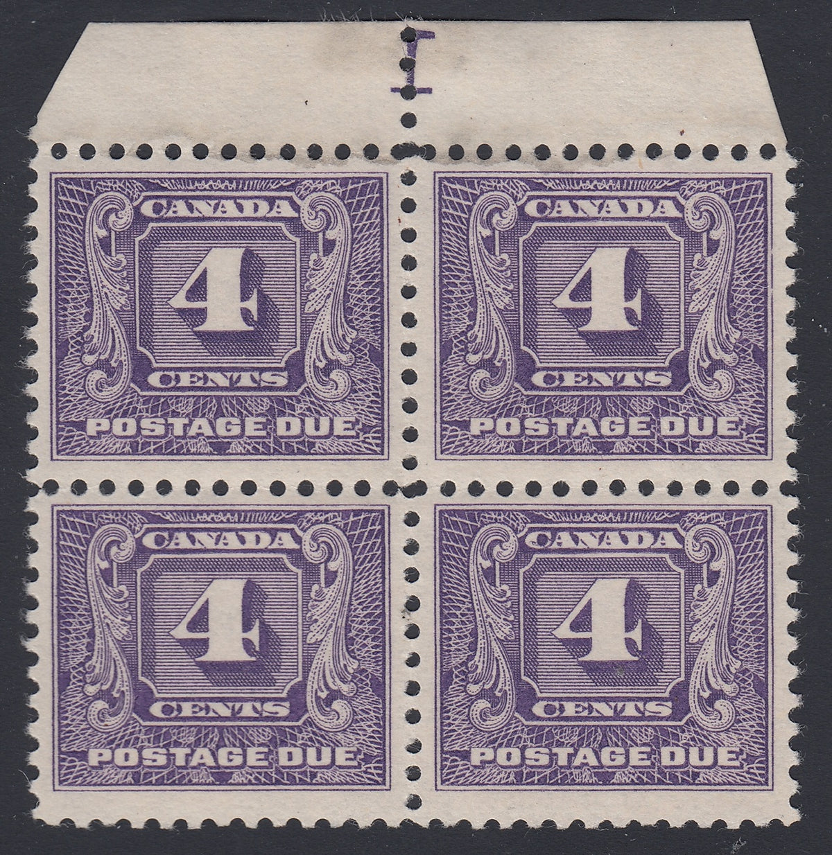 0124CA1805 - Canada J8 - Mint Plate Block of 4