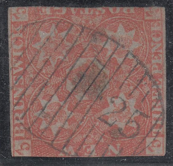 0001NS1708 - New Brunswick #1a - Used - Deveney Stamps Ltd. Canadian Stamps