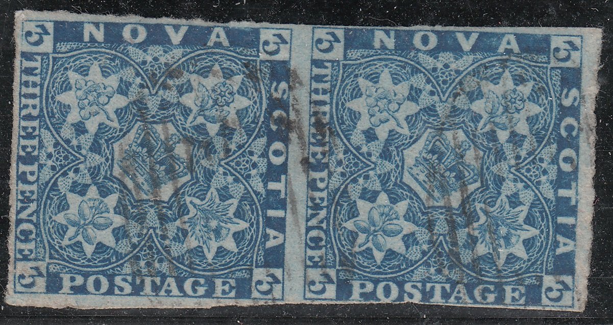 0002NS1708 - Nova Scotia #2 - Used Pair - Deveney Stamps Ltd. Canadian Stamps