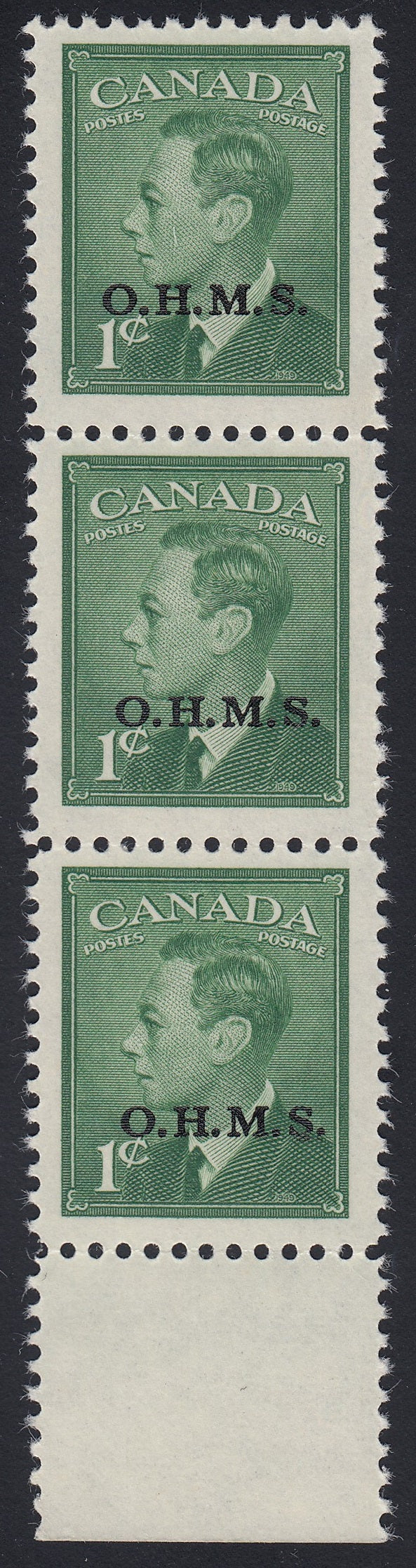0358CA1807 - Canada O12 - Mint Strip of 3 - DBL &#39;S&#39;
